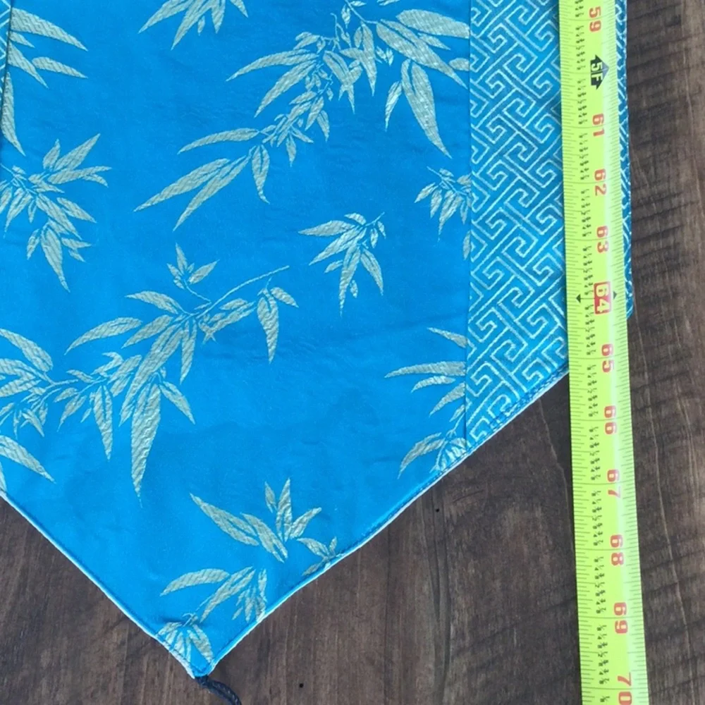 NEW Table Runner Aqua Blue with gold shimmery designs.